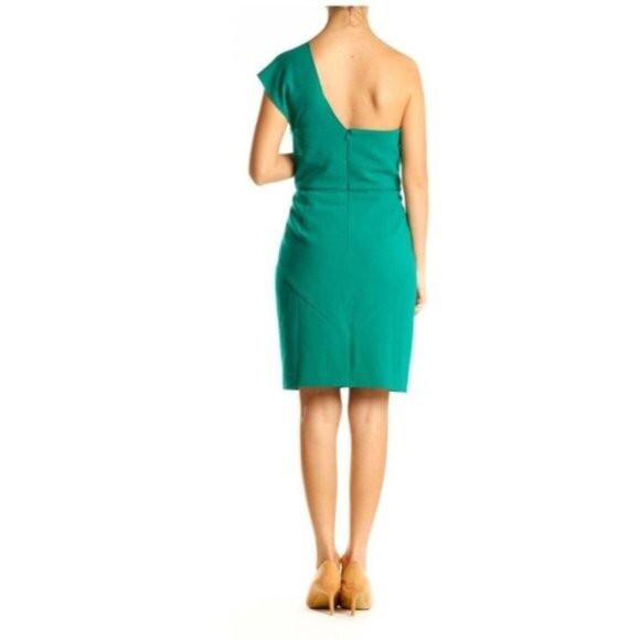 Ann Taylor One Shoulder Dress Green 6  Sheath Party Holidays - Picture 3 of 13